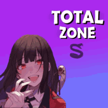 a purple background with a girl and the words total zone