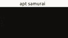 a picture of a man holding a sword with the caption " apt samurai " above him