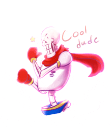 a drawing of papyrus with the words cool dude written on the bottom