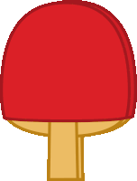 a cartoon illustration of a ping pong paddle with a red cover