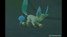 a screenshot of a video game with the words new pokémon snap on the bottom