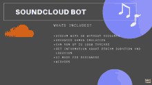 a poster explaining the features of the soundcloud bot