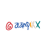 a drawing of the word gaznpixx with a red circle in the middle