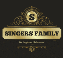 a gold sign that says singers family for happiness gladness and elegance