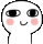 a pixel art drawing of a person 's face with a smiley face and a pink cheek .