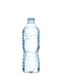 a clear plastic bottle of water with a clear cap