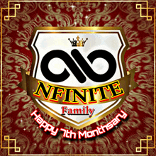 a logo for infinite family says happy 7th month