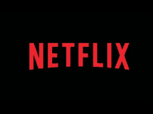 the netflix logo is red and black on a black background .