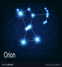 the constellation of orion is made up of bright stars in the night sky