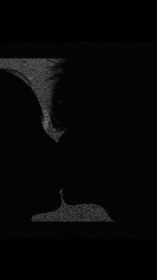 a man and a woman are kissing in the dark .