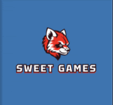 a logo for sweet games with a fox head