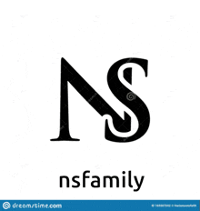 a black and white logo with the letter ns and the word nsfamily on a white background .