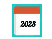 a calendar for the year 2023 is sitting on a blue background .