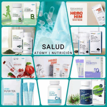 a collage of various products including hemo him and probiotics