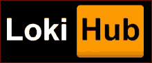 a black background with a yellow logo that says ' loki hub '