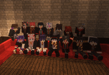 a group of minecraft characters are posing for a photo