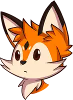 a cartoon drawing of a fox 's face with a serious look on its face