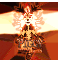 a poster for a video game called piggy branchley realities