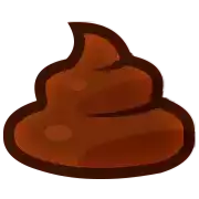 a brown poop icon on a white background