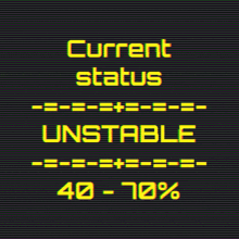 a screen that says current status unstable and 40 to 70 percent