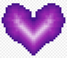 a pixel art purple heart with a white gradient in the middle