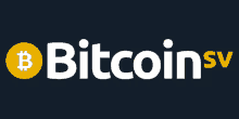 a logo for bitcoinsv with a yellow coin