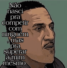 a cartoon of a man with a beard and a quote in portuguese