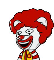 a cartoon of a mcdonald 's clown with red hair