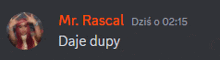 a blurred image of a person with the name mr. rascal on the top