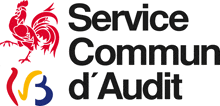 a logo for service commun d ' audit with a rooster on it