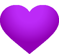 a purple heart with a white background is shown