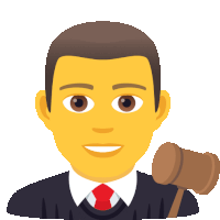 a man in a suit and tie is smiling and holding a gavel