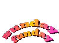 the word sunday is written in a rainbow of colors