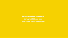 a yellow background with the words bu hayatta güzel ve değerli bir kişi olabilirsin ama