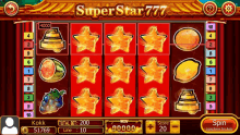 a screenshot of a super star 777 slot machine