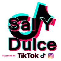 a logo for sally dulce shows a tiktok icon