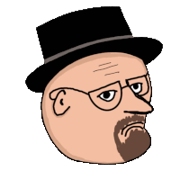 a cartoon of a man with a beard wearing a top hat