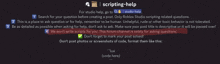 a screenshot of a scripting-help page with instructions