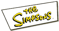 a sign that says the simpsons on it in yellow letters