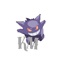 a picture of a purple pokemon with the word km below it