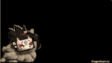 a pixel art of a cat with a black background and the words ageofsam.io below it