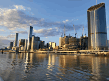 a view of a city skyline from across the water