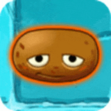 a cartoon potato with a sad face on it