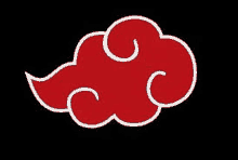 it is a red cloud with a white tail on a black background .