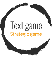 a circle with the words text game strategic game on it