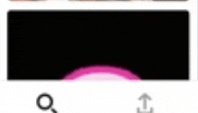 a black screen with a pink circle in the middle and arrows pointing up .