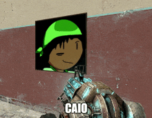 a picture of a cartoon character with the name caio written below it