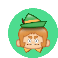 a cartoon character with red hair and a green hat