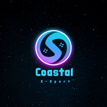 a logo for coastal e-sport with a glowing s in the middle