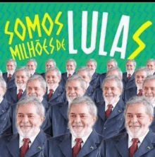 a group of men in suits and ties with the words somos lulas on the bottom